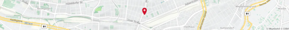Map representation of the location for St. Rudolf-Apotheke in 1150 Wien